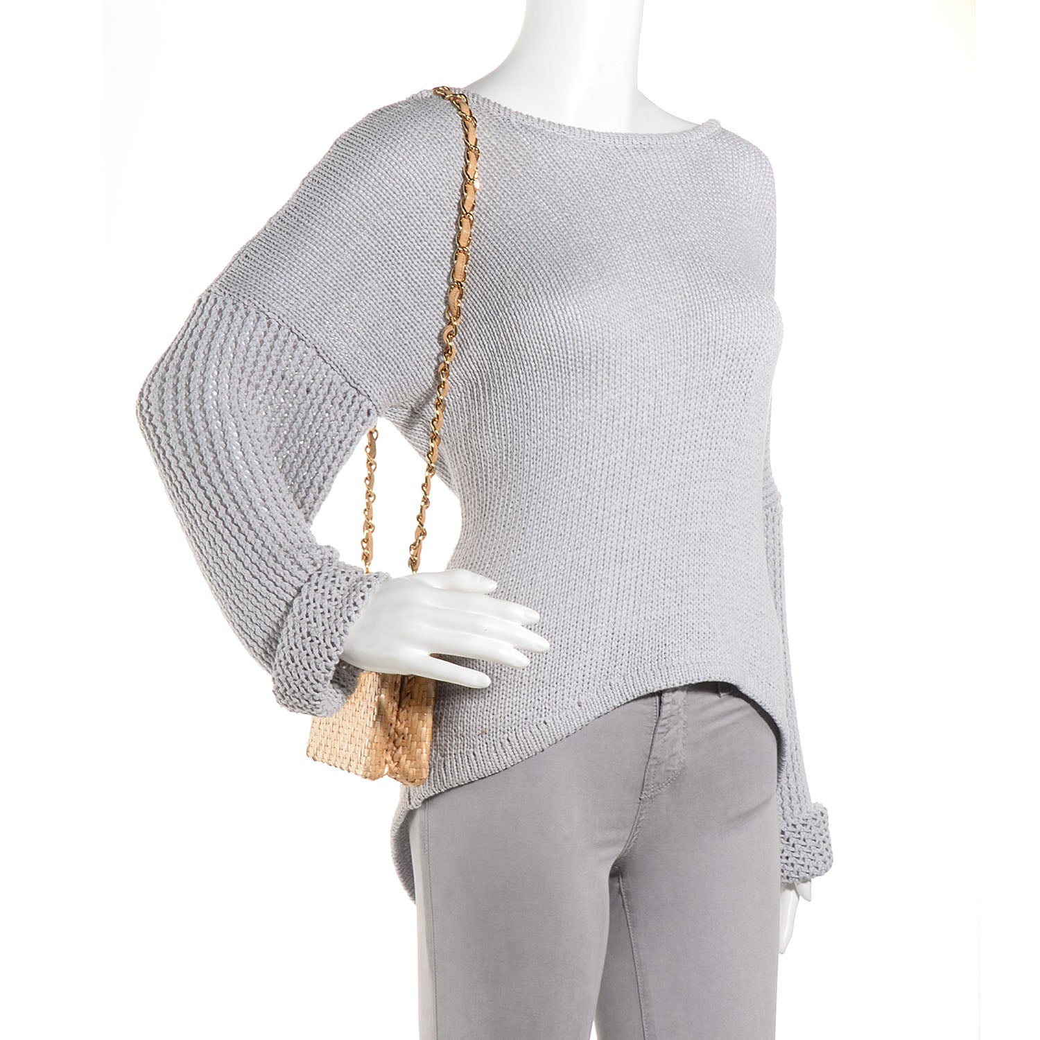 Chanel Woven Straw Mini Flap Beige 2 of 8
