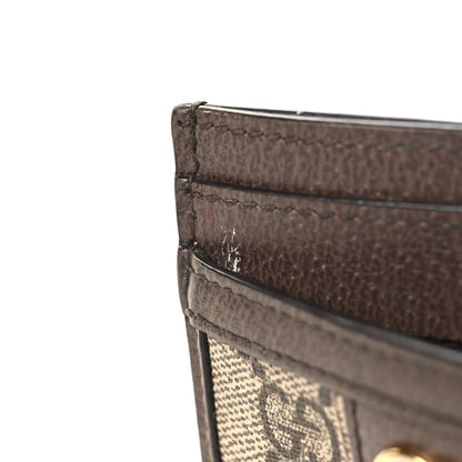Gucci GG Supreme Monogram Textured Dollar Calfskin Ophidia Card Holder Beige Ebony New Acero 7 of 8