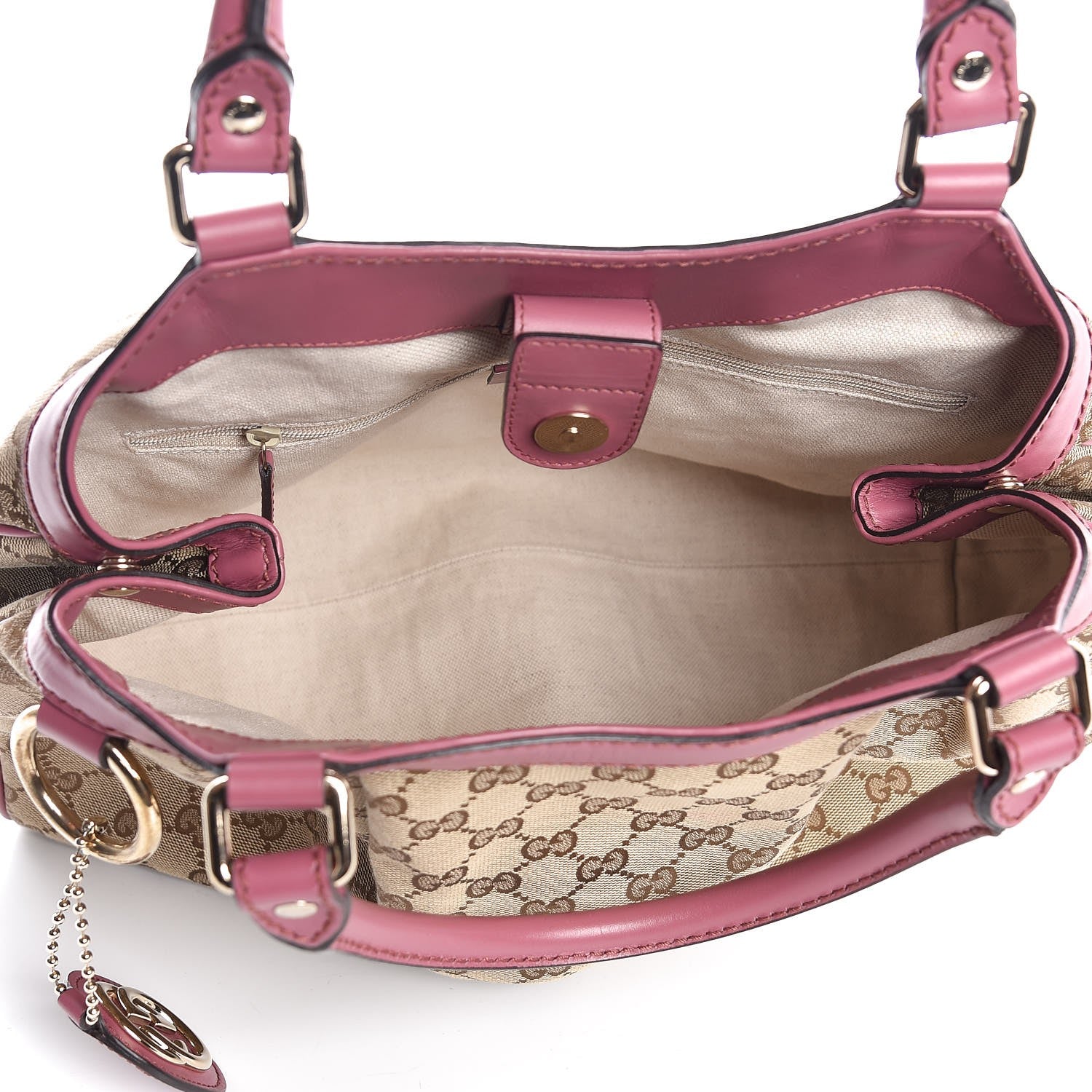 Gucci Monogram Margaux Calfskin Medium Sukey Tote Beige Ebony Vintage Rose 5 of 7