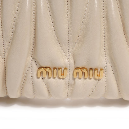 Miu Miu Leather Matelasse Lux Clutch Cream 8 of 8