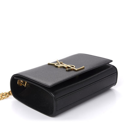 Saint Laurent Grain De Poudre Small Monogram Kate Satchel Black 4 of 10
