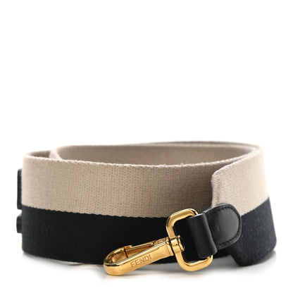 Fendi X FILA Canvas Calfskin Mania Strap You Beige Black 1 of 6