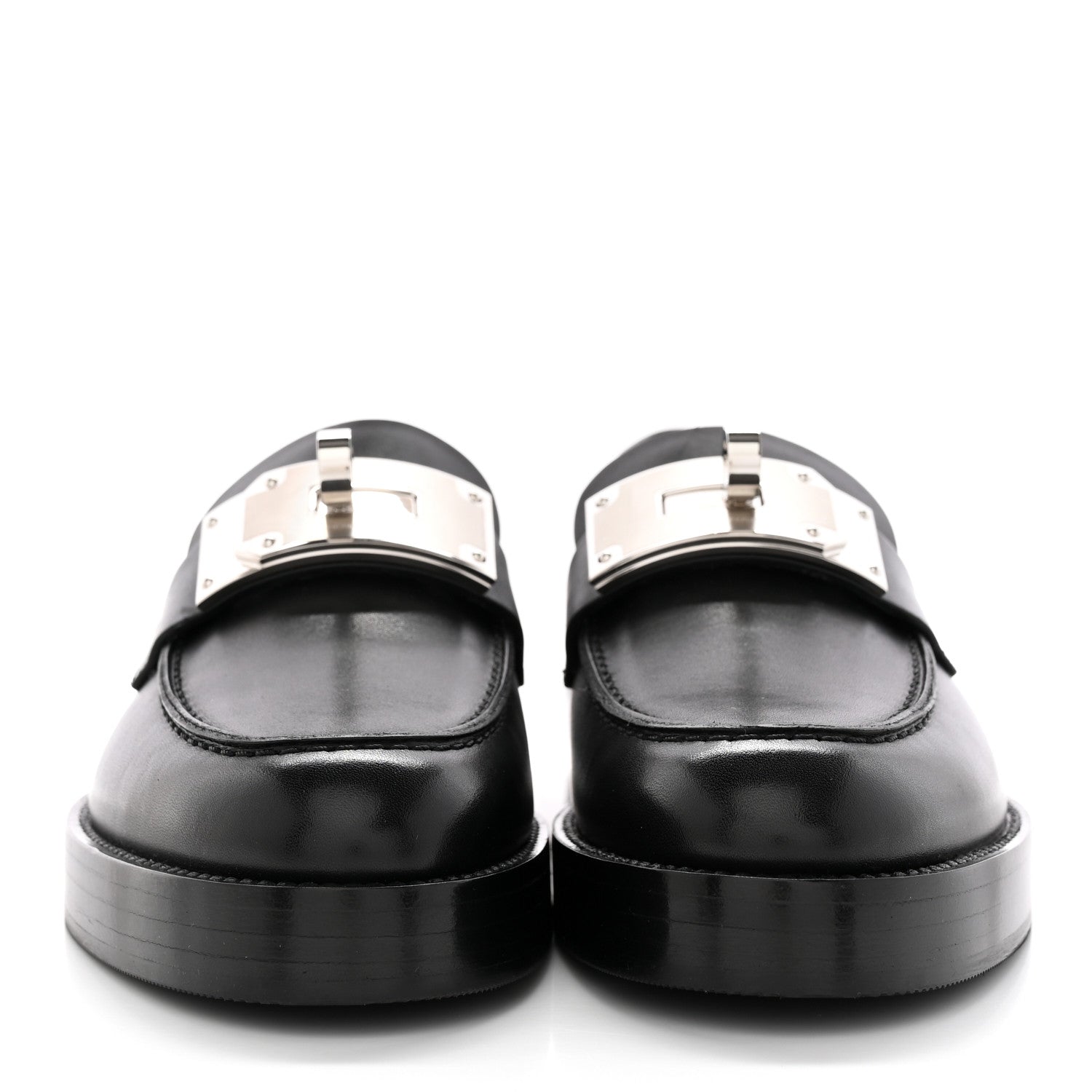 Hermes Calfskin Womens Hot Loafer 37 Black 2 of 15