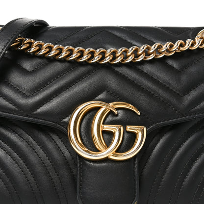 Gucci Calfskin Matelasse Small GG Marmont Shoulder Bag Black 8 of 10