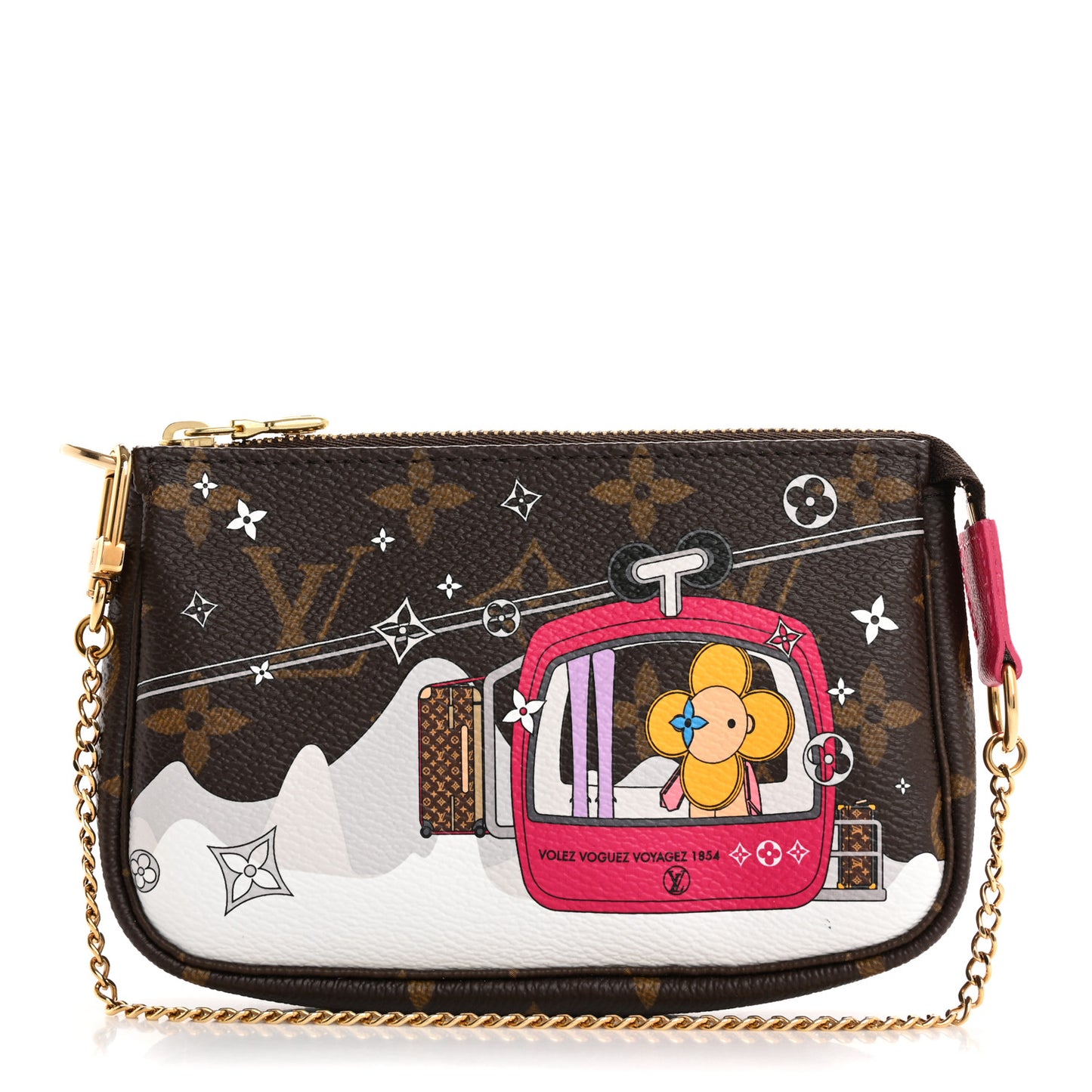 Monogram 2019 Christmas Animation Mini Courchevel Pochette Accessories Fuchsia
