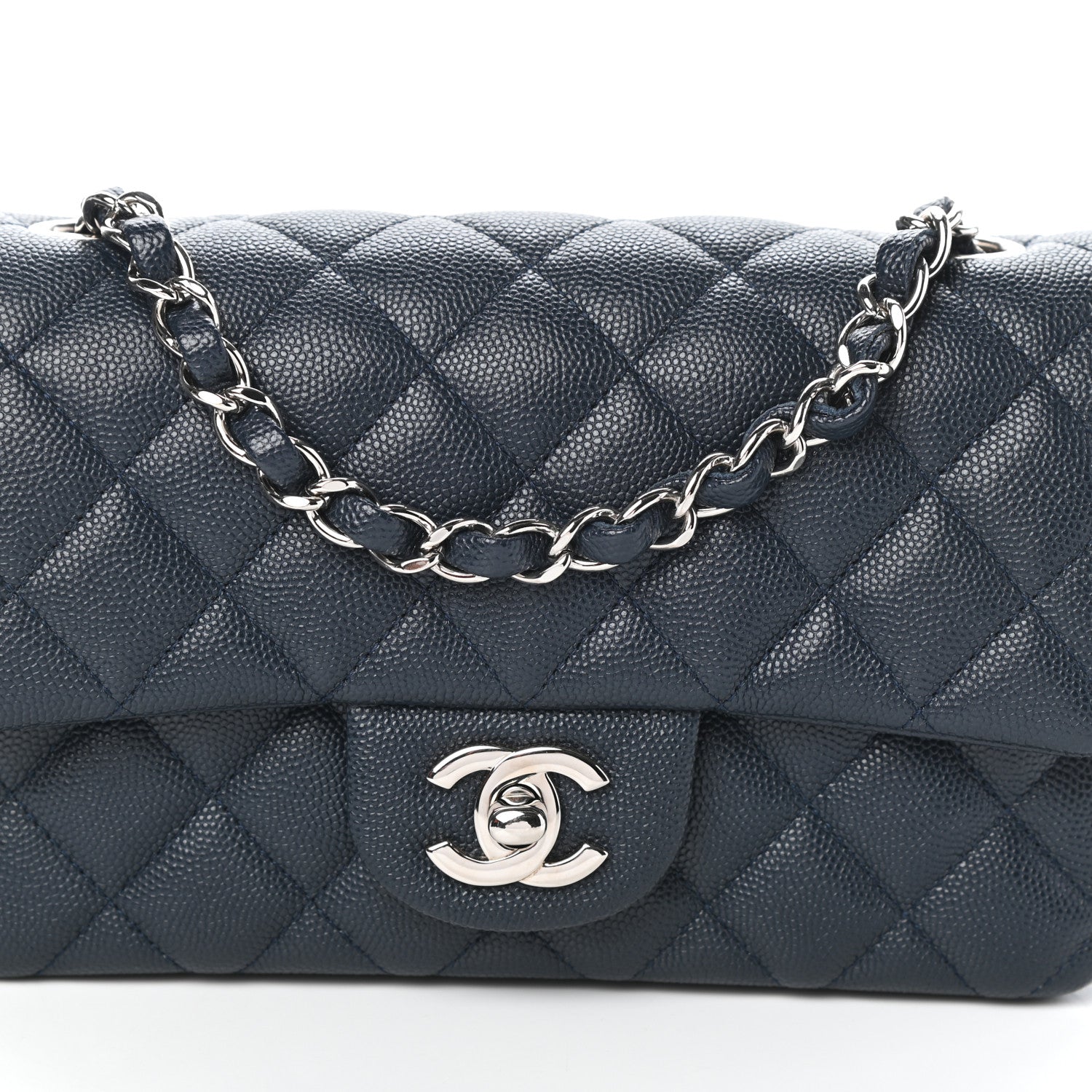 Chanel Caviar Quilted Mini Rectangular Flap Navy 8 of 10