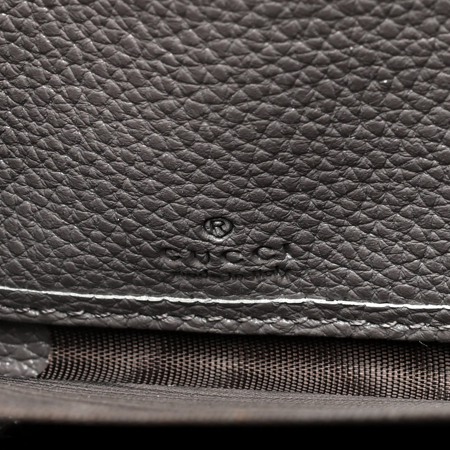 Grainy Calfskin Zumi Zip Around Wallet Dusty Grey