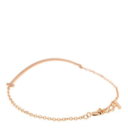 Tiffany 18K Rose Gold Diamond T Smile Bracelet 2 of 3