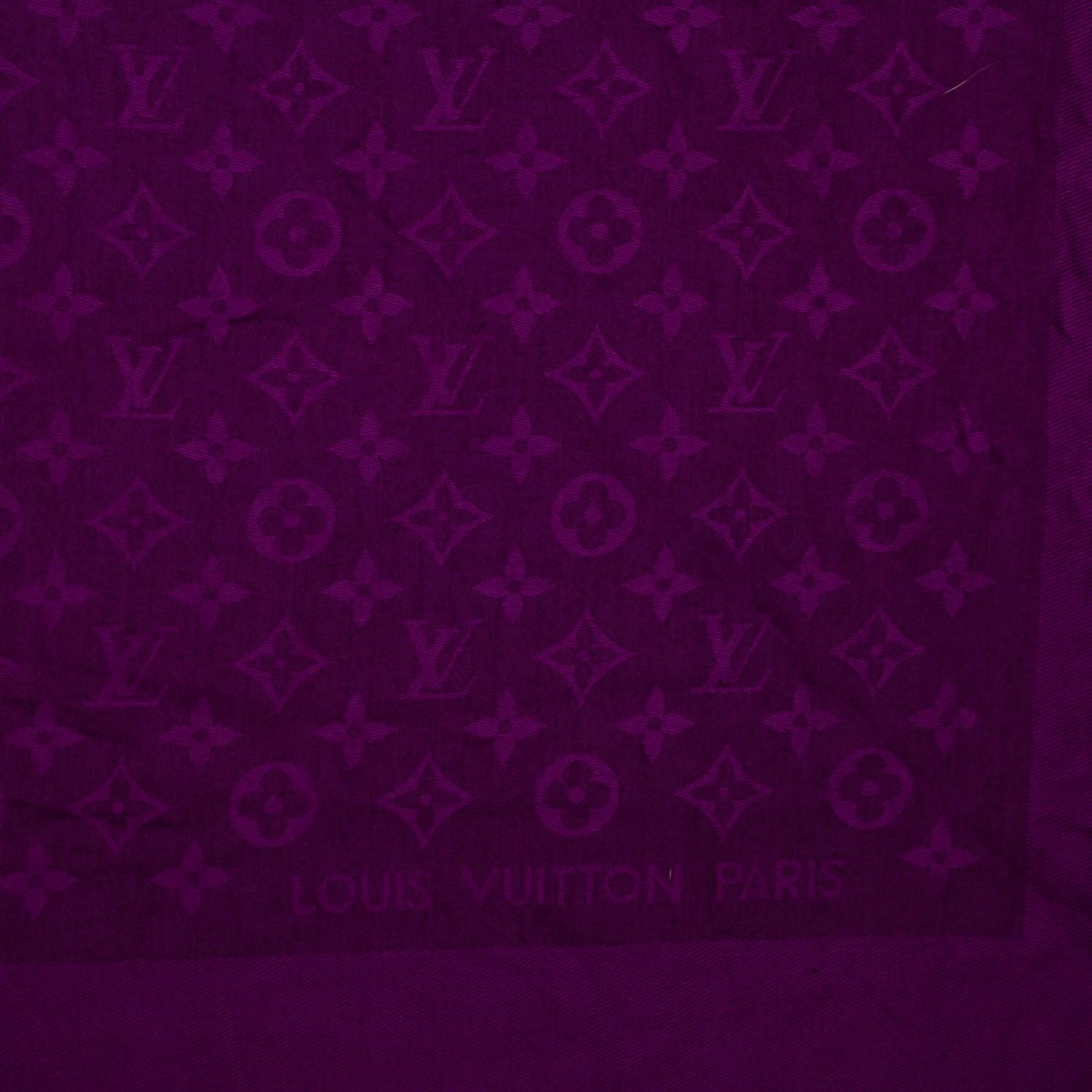 Silk Wool Monogram Voile Shawl Cassis