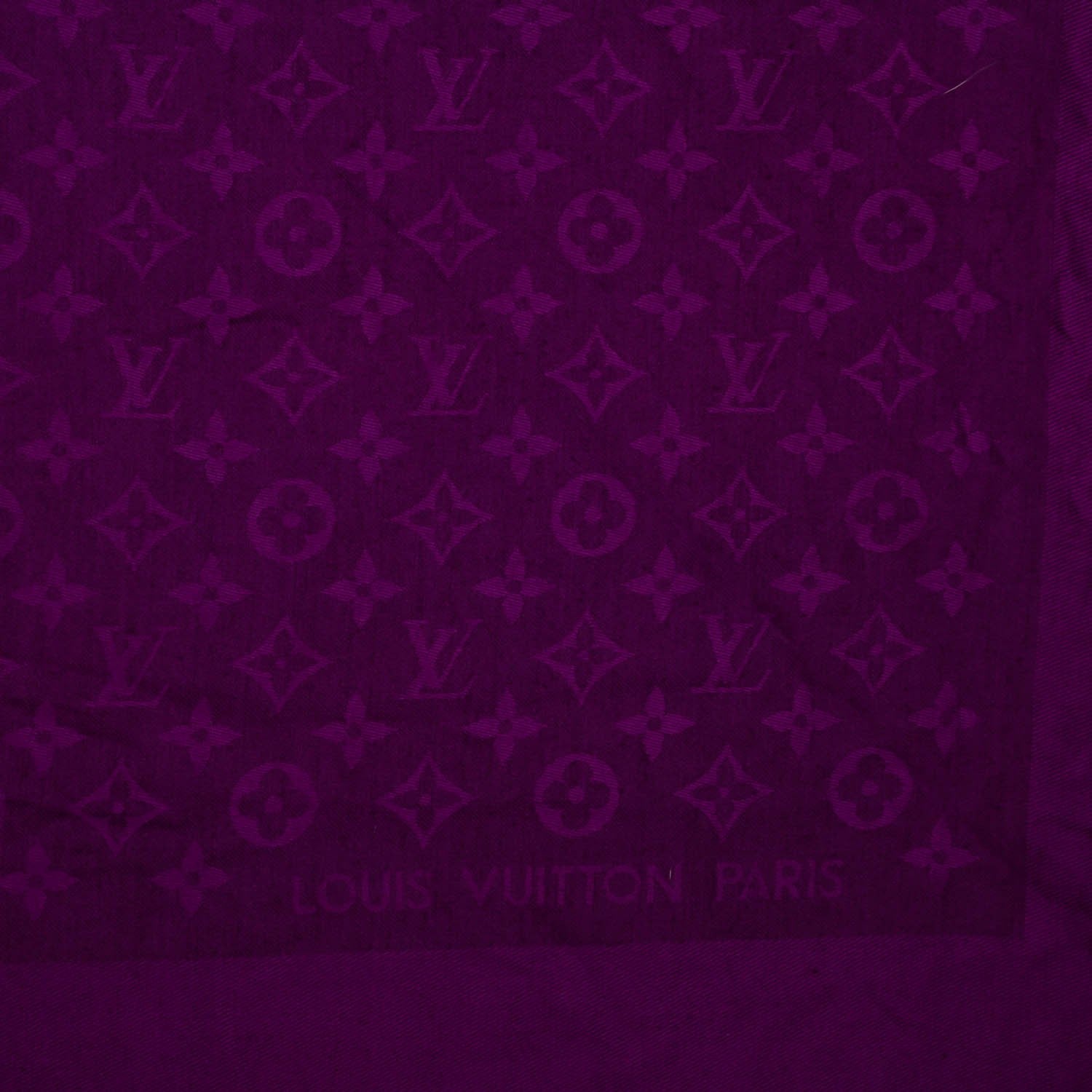 Louis Vuitton Silk Wool Monogram Voile Shawl Cassis 5 of 5