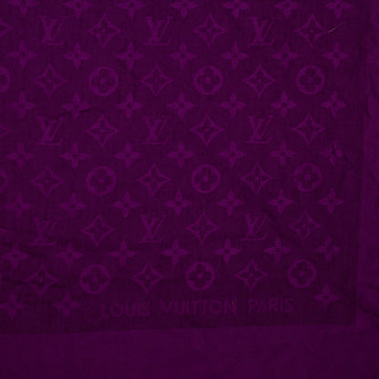 Louis Vuitton Silk Wool Monogram Voile Shawl Cassis 5 of 5
