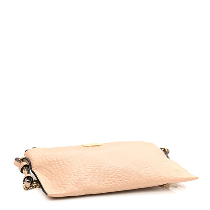 Burberry Signature Grain Calfskin Check Embossed Peyton Crossbody Clutch Bag Apricot 4 of 11