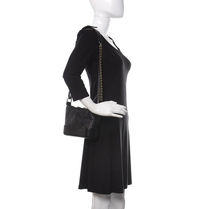 Chanel Aged Calfskin Quilted Small Gabrielle Hobo Black 2 of 11
