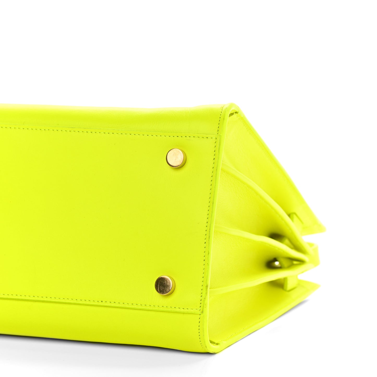 Calfskin Small Sac De Jour Bag Neon Yellow