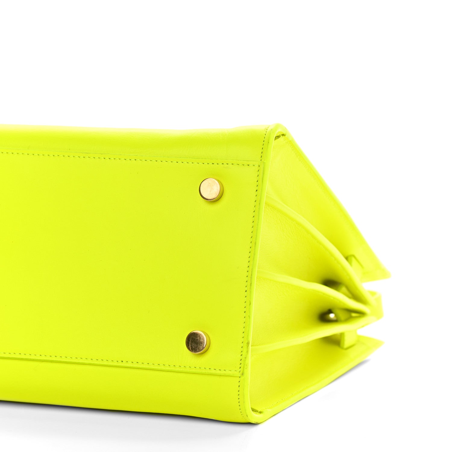 Saint Laurent Calfskin Small Sac De Jour Bag Neon Yellow 9 of 15