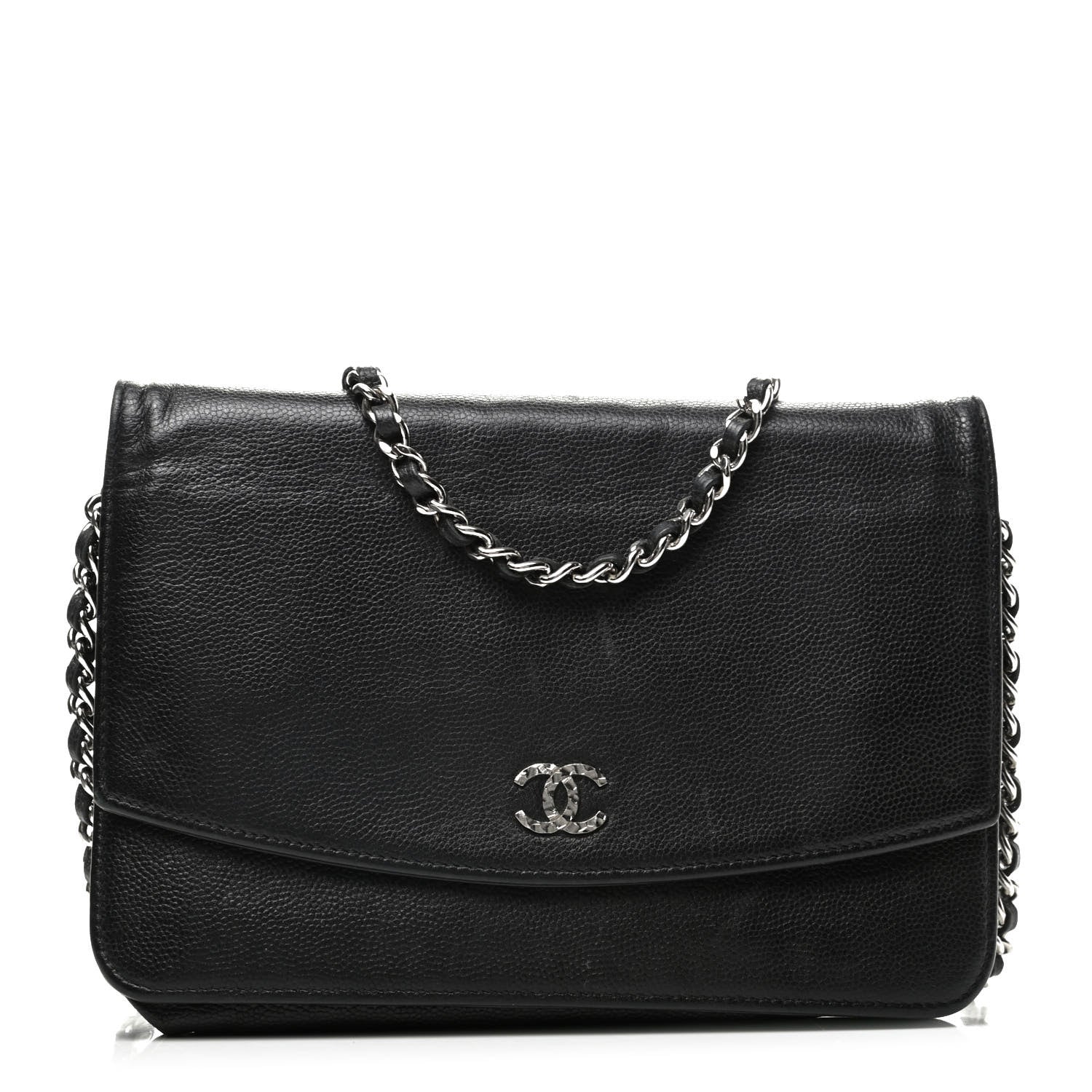 Chanel Caviar Sevruga Wallet On Chain WOC Black 1 of 8