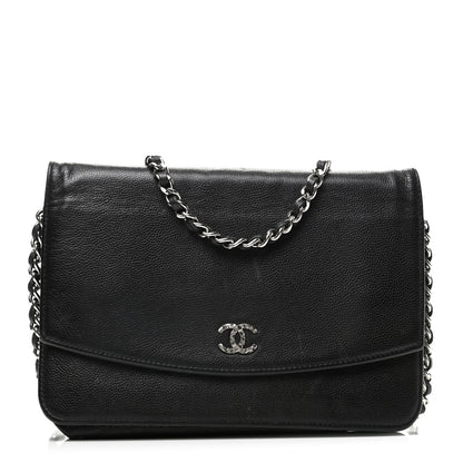 Chanel Caviar Sevruga Wallet On Chain WOC Black 1 of 8