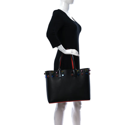 Christian Louboutin Calfskin Empire Spike Studded East West Cabata Tote Black 2 of 11