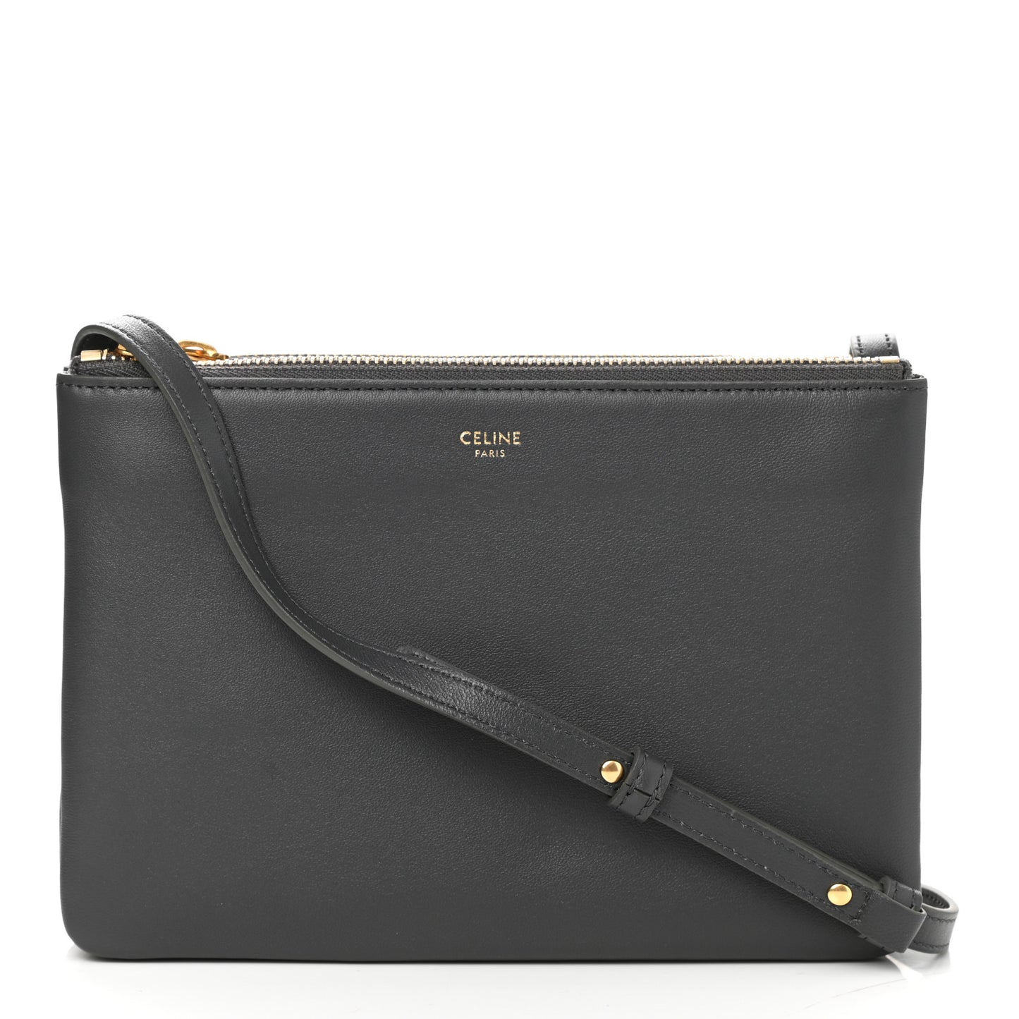 Lambskin Small Trio Crossbody Bag Medium Grey