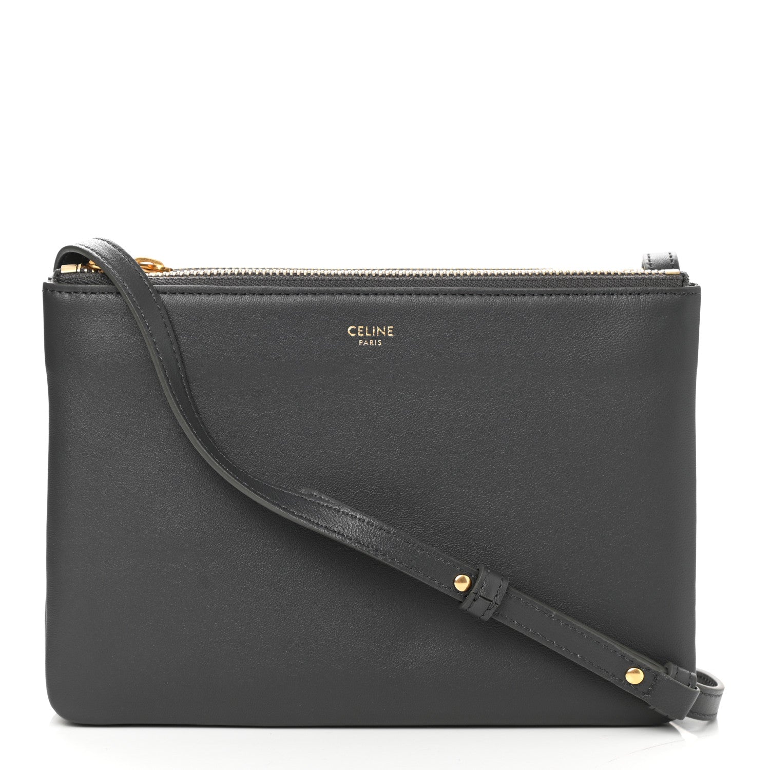 Celine Lambskin Small Trio Crossbody Bag Medium Grey 1 of 11