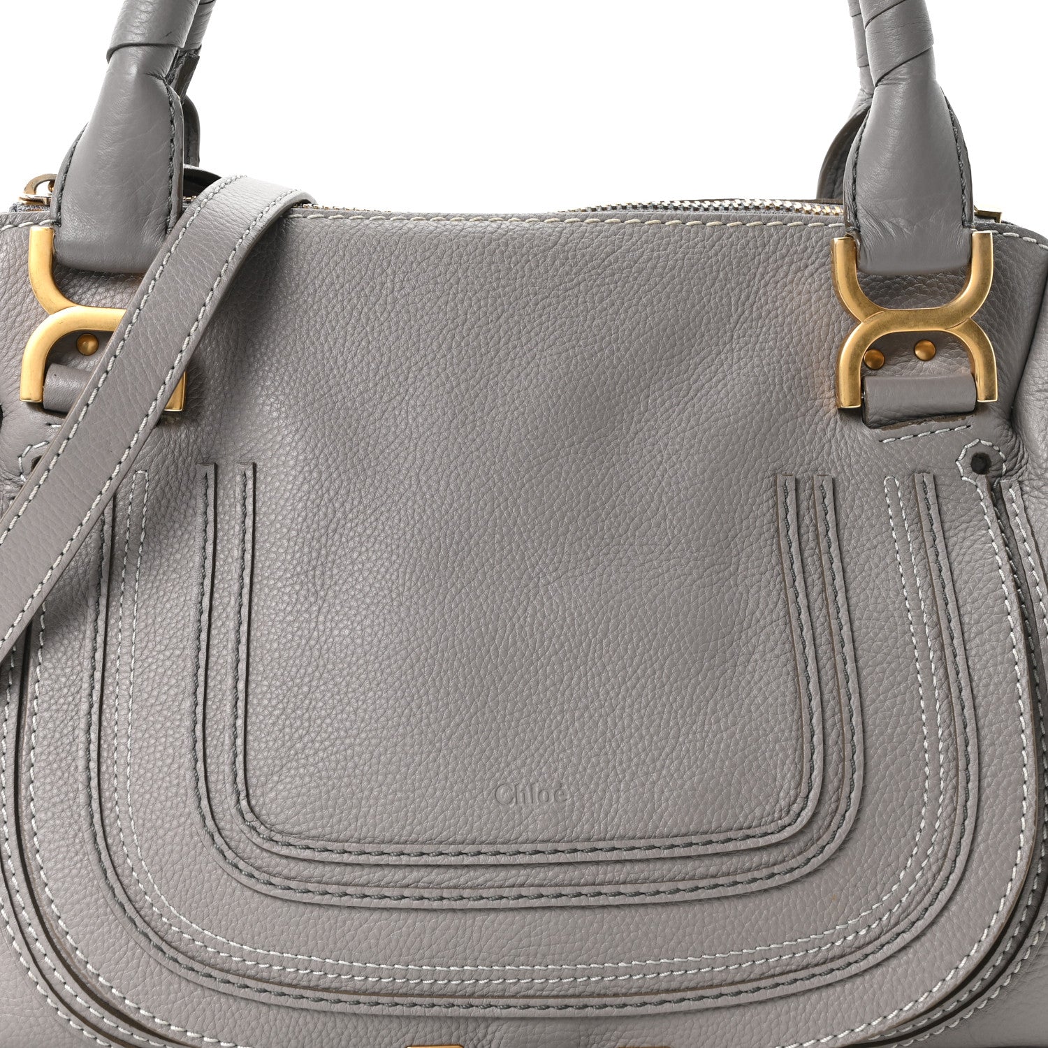 Chloe Calfskin Medium Marcie Satchel Cashmere Grey 8 of 10