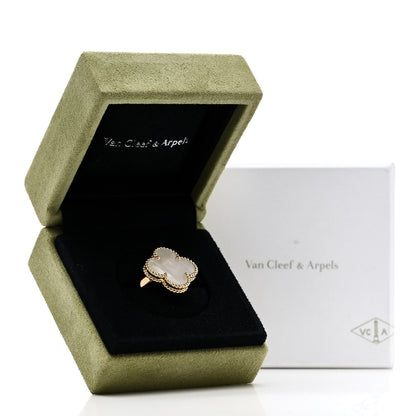 Van Cleef & Arpels 18K Yellow Gold Mother of Pearl Magic Alhambra Ring 52 6 7 of 7