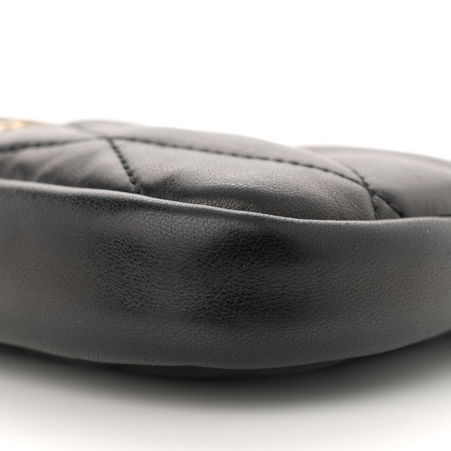 Lambskin Quilted Monogram Sade Hobo Black
