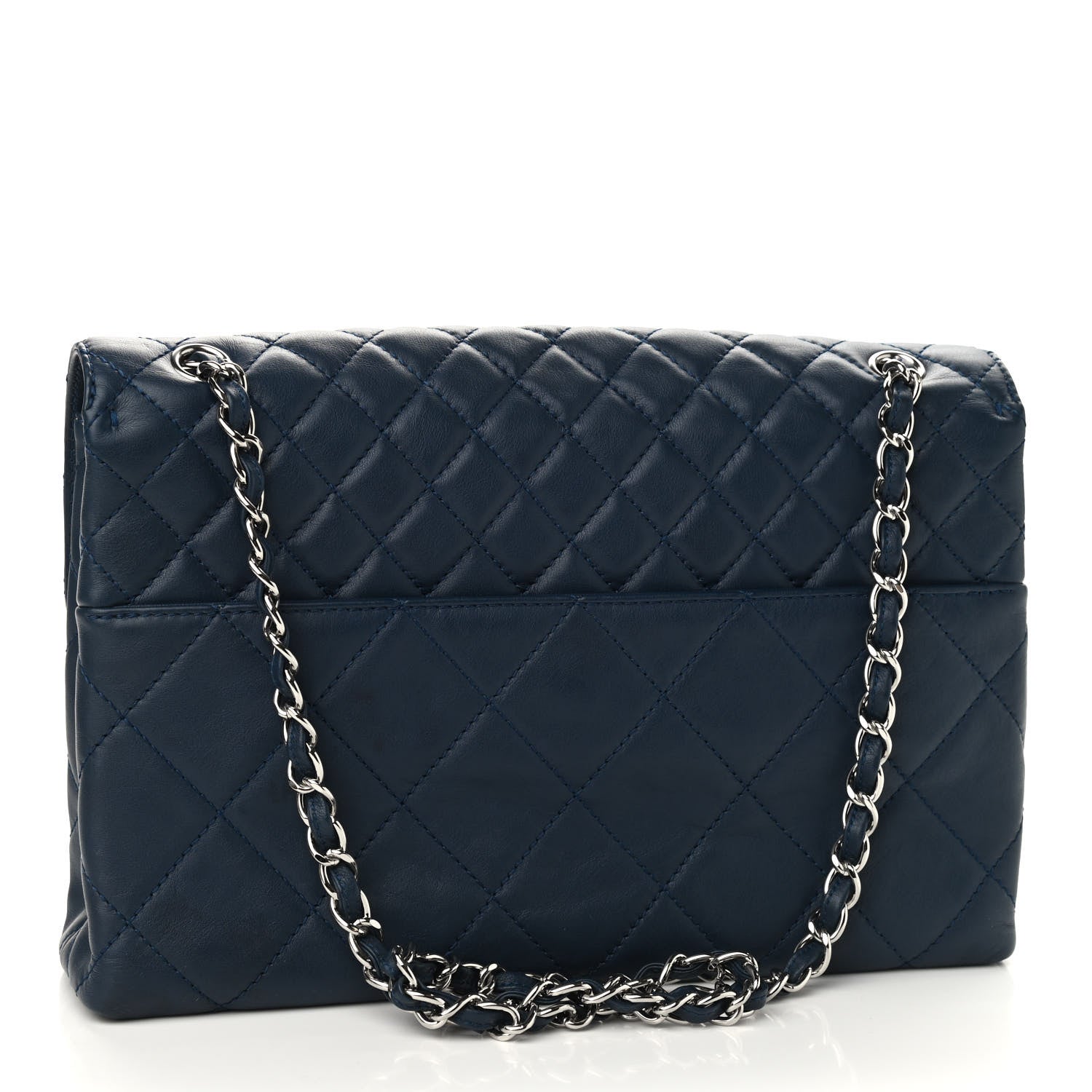 Chanel Calfskin Quilted In the Business Flap Dark Navy Blue 3 of 9