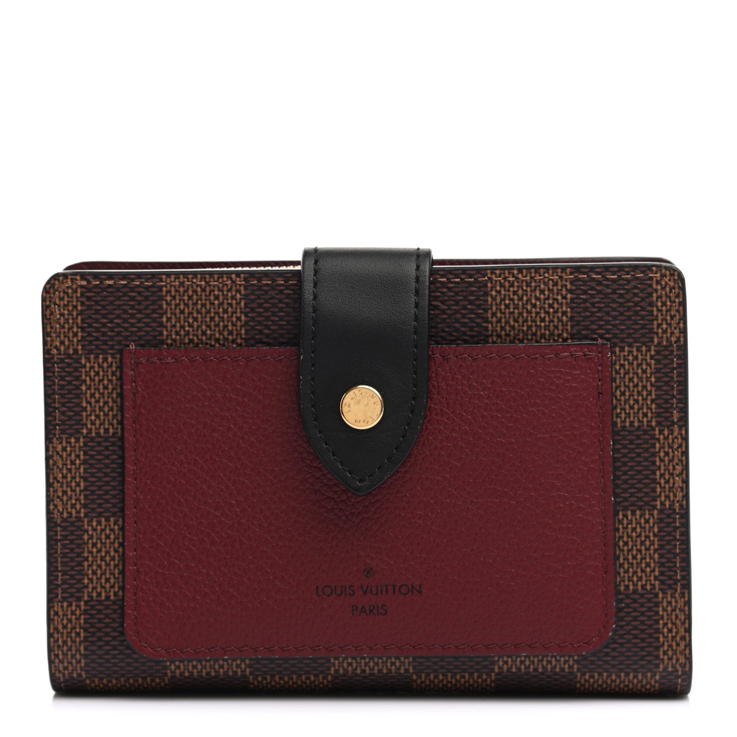 Louis Vuitton Damier Ebene Juliette Wallet Bordeaux Black 1 of 9