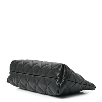 Saint Laurent Lambskin Quilted Icare Cosmetic Pouch Black 8 of 10