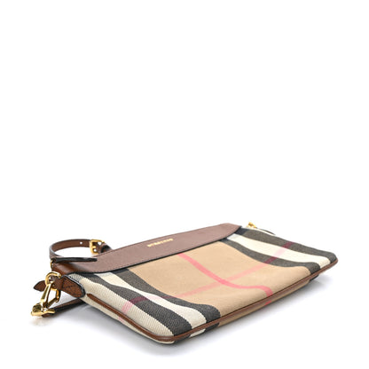 Burberry House Check Derby Peyton Crossbody Clutch Bag Tan 4 of 9