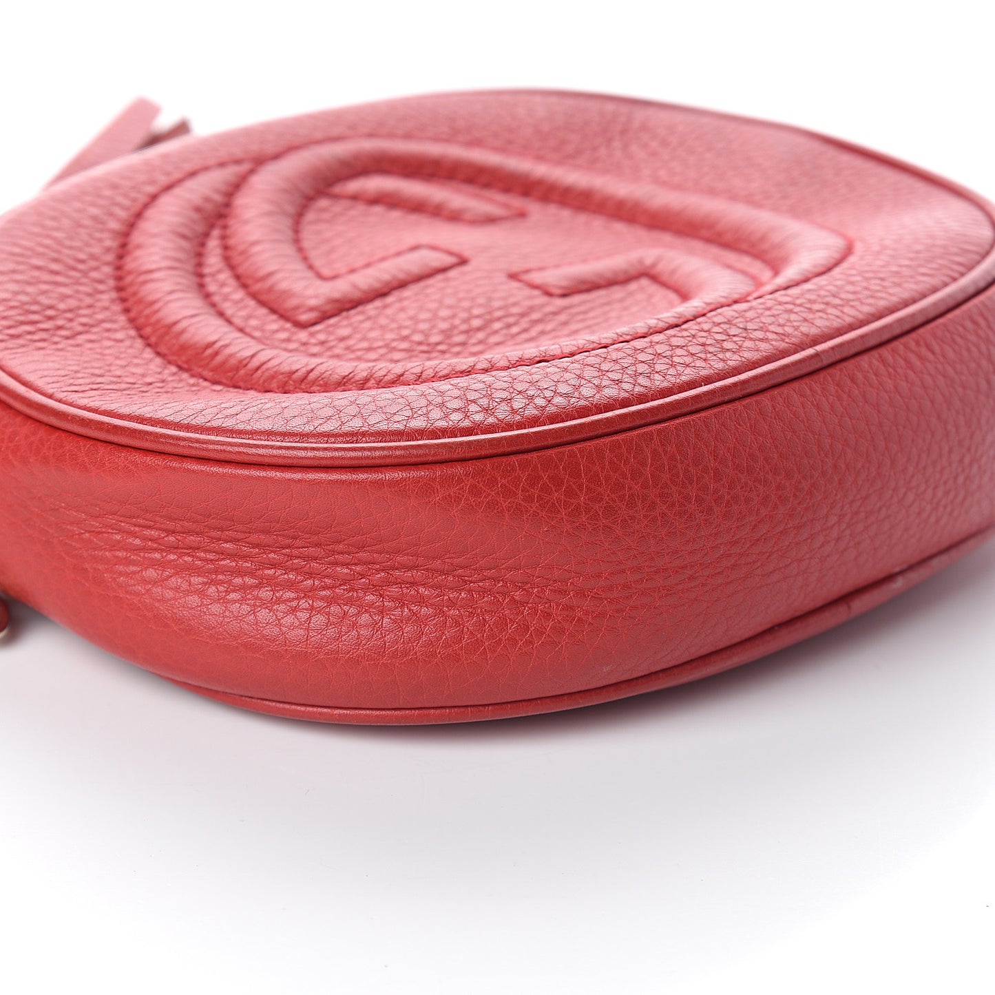 Pebbled Calfskin Mini Soho Chain Bag Tabasco Red