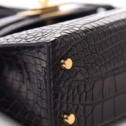 Hermes Matte Alligator Mini Kelly Sellier 20 Black 32 of 39