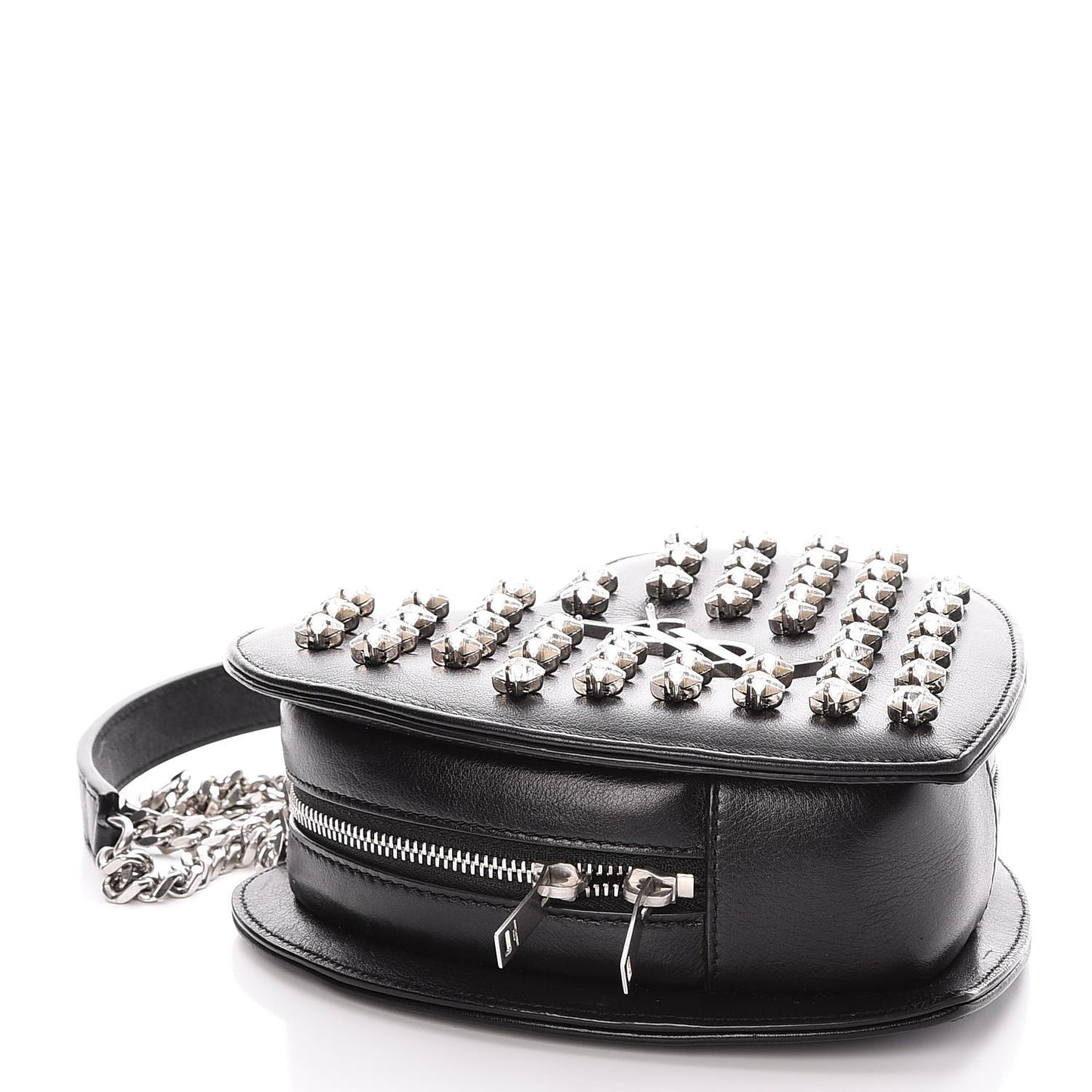 Calfskin Star Studded Small Monogram Love Shoulder Bag Black
