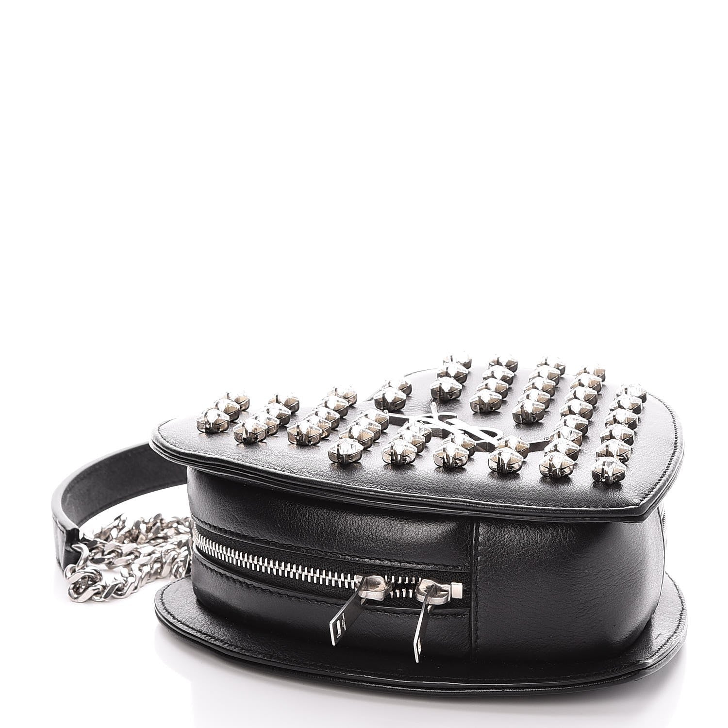 Saint Laurent Calfskin Star Studded Small Monogram Love Shoulder Bag Black 4 of 7