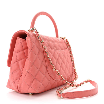 Chanel Caviar Quilted Small Coco Handle Flap Pink 2 of 9