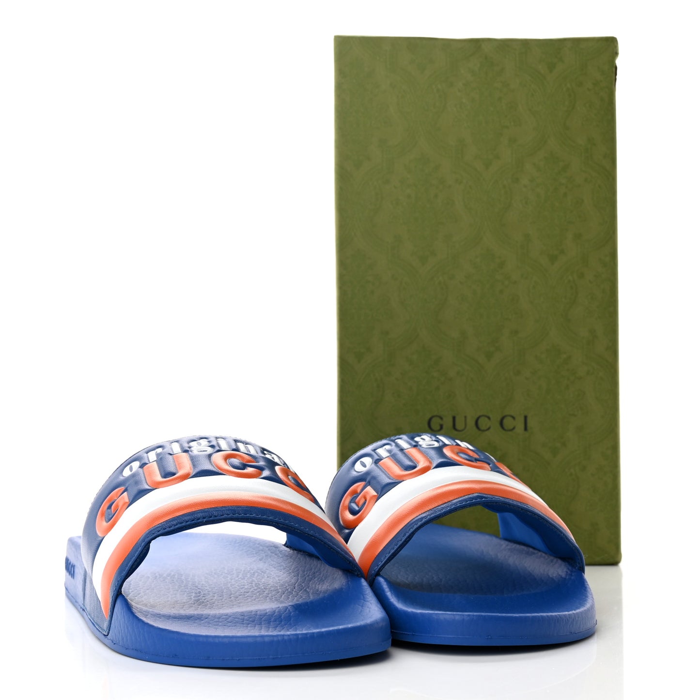 Nappa Original Gucci Mens Slide Sandals 11 Rio Blue