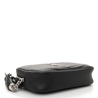 Saint Laurent Grain De Poudre Matelasse Monogram Mini Lou Camera Bag Black 4 of 11