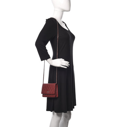 Chanel Caviar Quilted Wallet On Chain WOC Dark Red 2 of 11