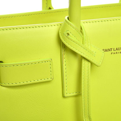 Saint Laurent Calfskin Nano Sac De Jour Neon Yellow 10 of 16