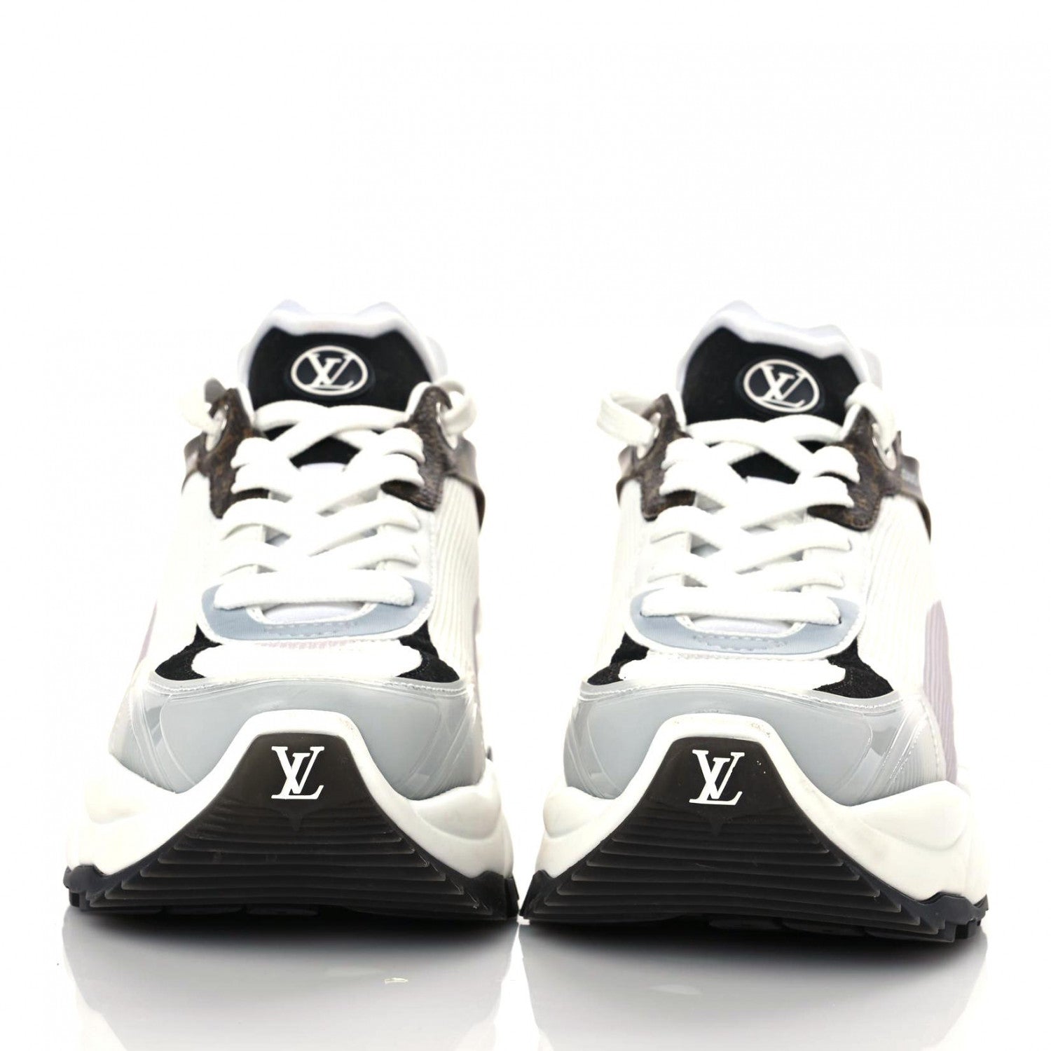 Louis Vuitton LOUIS VUITTON Monogram Calfskin Run 55 Sneakers 37.5 White 2 of 18