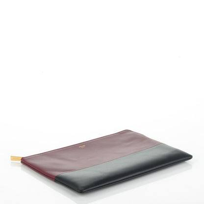 Celine Lambskin Bi-Color Solo Clutch Pouch Light Burgundy Navy 4 of 8