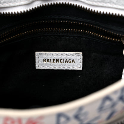 Balenciaga Agneau Graffiti All Over Classic Hardware Mini City White Bleu Rouge 6 of 11