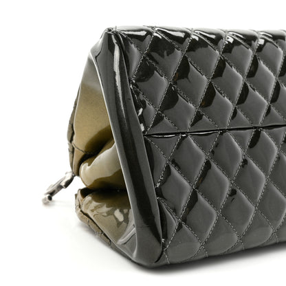 Chanel Metallic Patent Quilted Medium Just Mademoiselle Bowling Bag Green Degrade 10 of 13