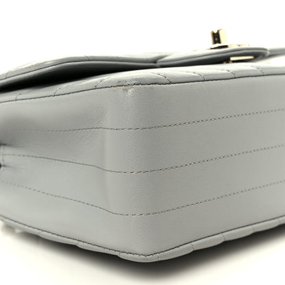Chanel Lambskin Chevron Quilted Mini Rectangular Flap Grey 10 of 11