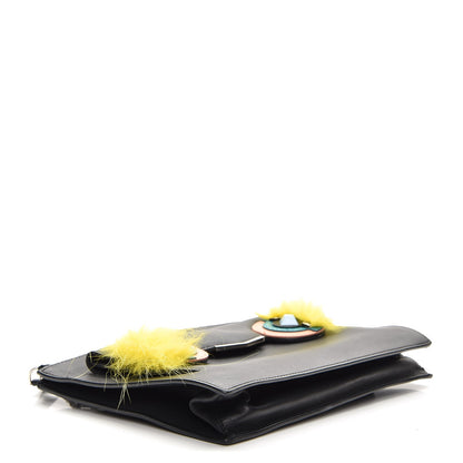 Fendi Vitello Dolce Fox Elaphe Ayers Hypnoteyes Min 2Jours Pouch Black Giallo Multicolor 4 of 9