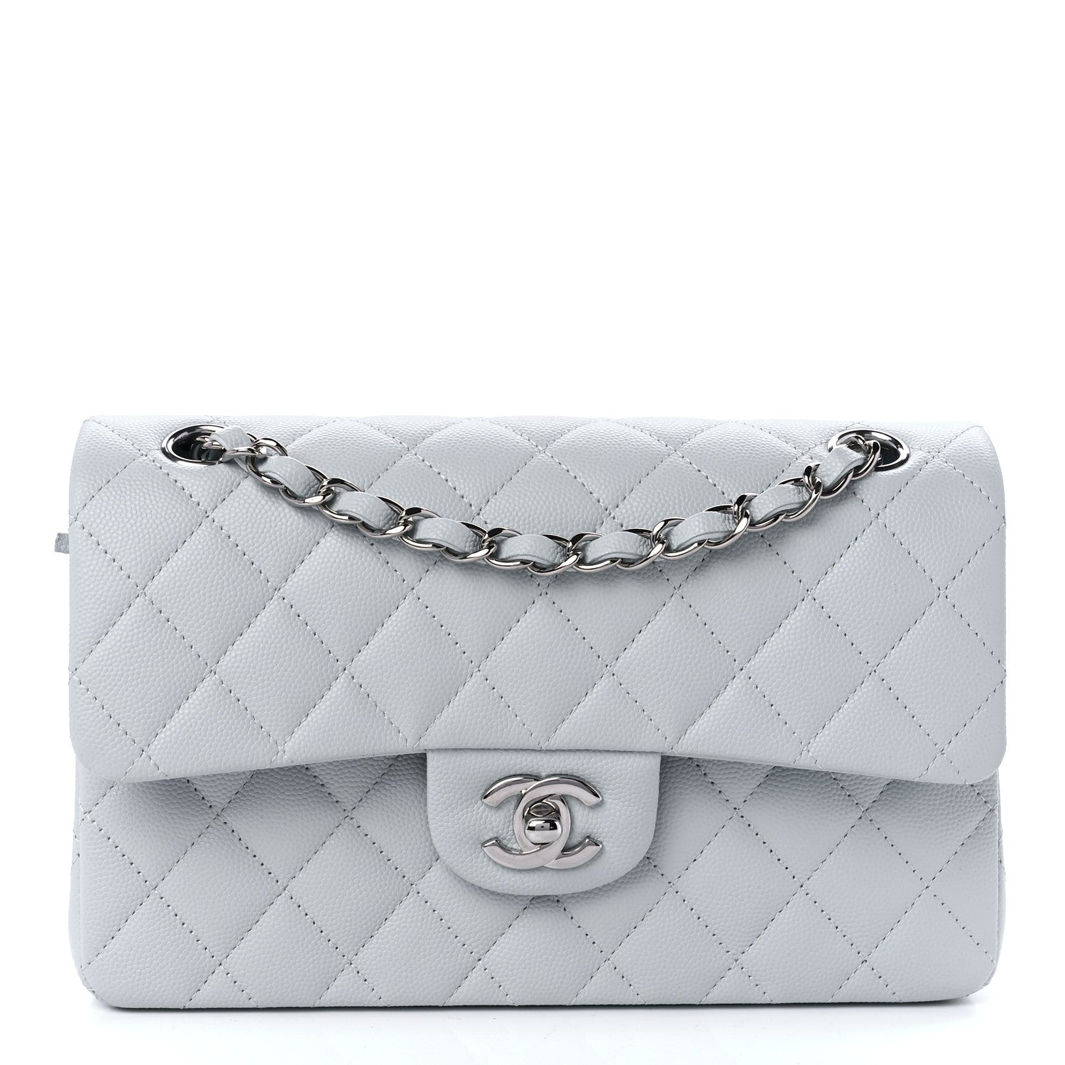 Chanel Caviar Quilted Small Double Flap Light Blue 1 of 11