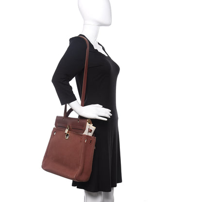 Hermes Toile Vache Calfskin Herbag 30 PM Havane Natural 2 of 8