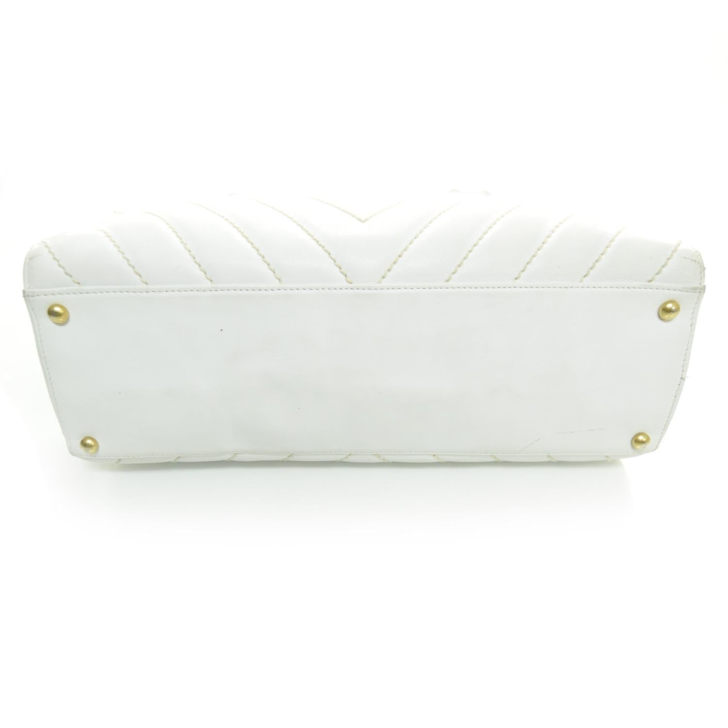 Chanel Lambskin Chevron Tote White 4 of 9