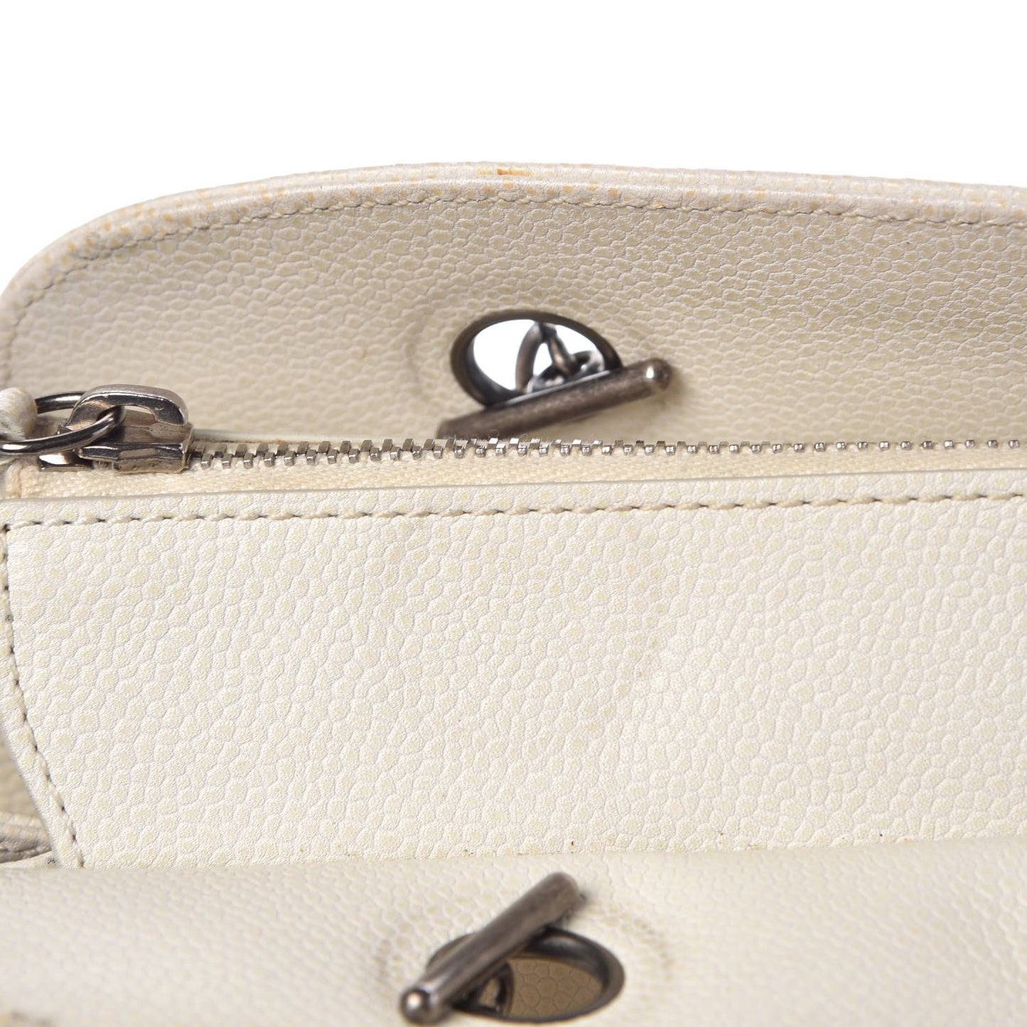 Caviar Quilted Timeless CC Bowler Bag White